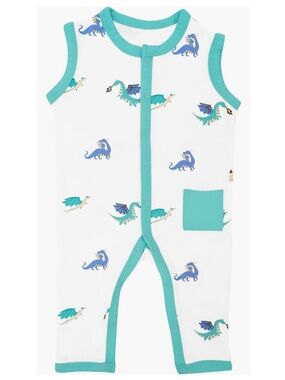 NWT Kyte Baby Dragon Snap Romper, 6-12M